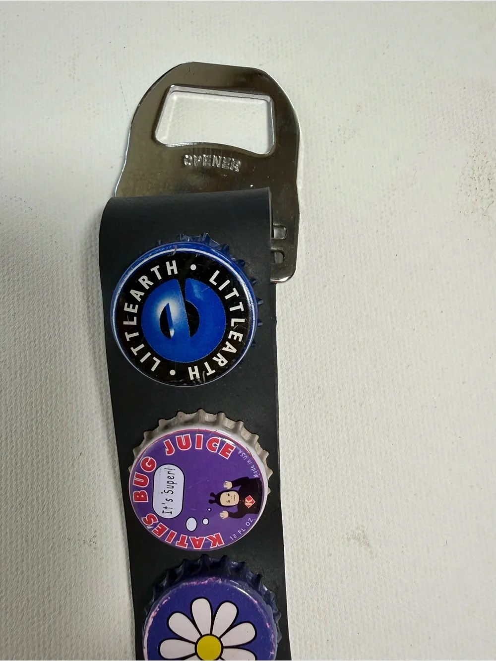 Vintage Little Earth Bottle Cap Rubber Seatbelt Fashion Adjustable Belt Unisex